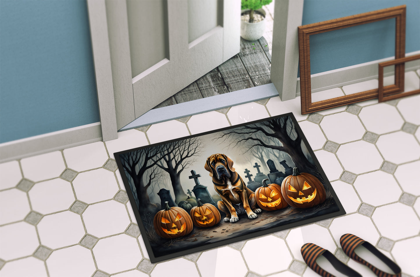 Bloodhound Spooky Halloween Doormat