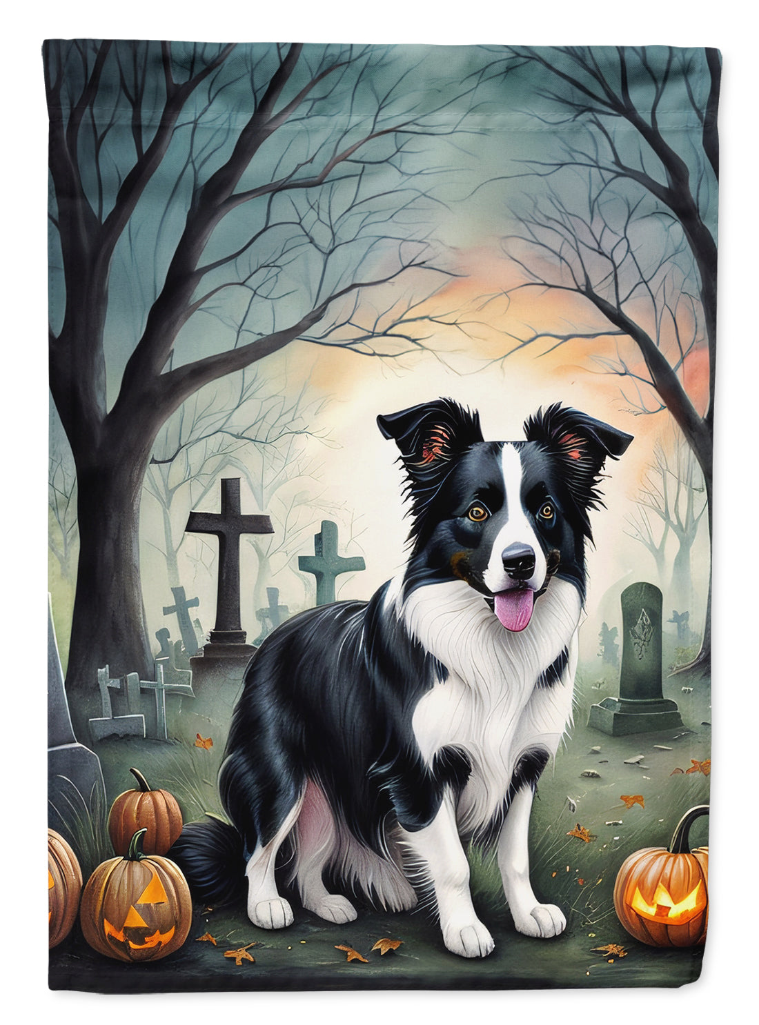 Buy this Border Collie Spooky Halloween House Flag