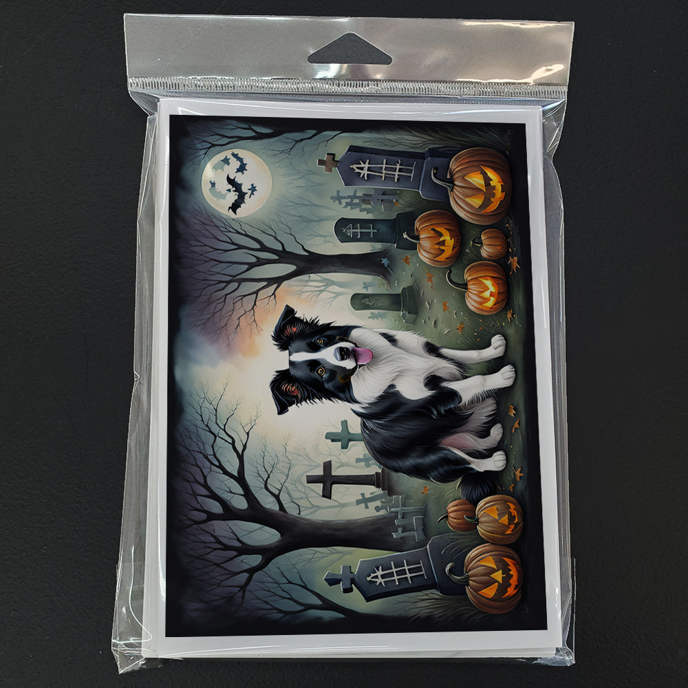 Border Collie Spooky Halloween Greeting Cards Pack of 8