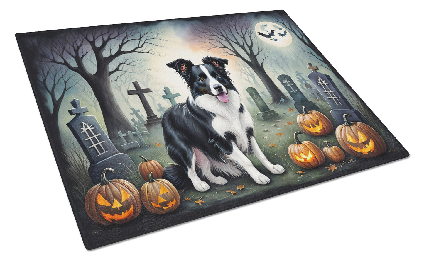 Buy this Border Collie Spooky Halloween Glass Cutting Board