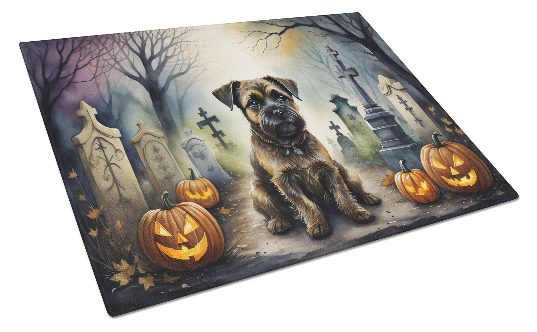 Buy this Border Terrier Spooky Halloween Glass Cutting Board