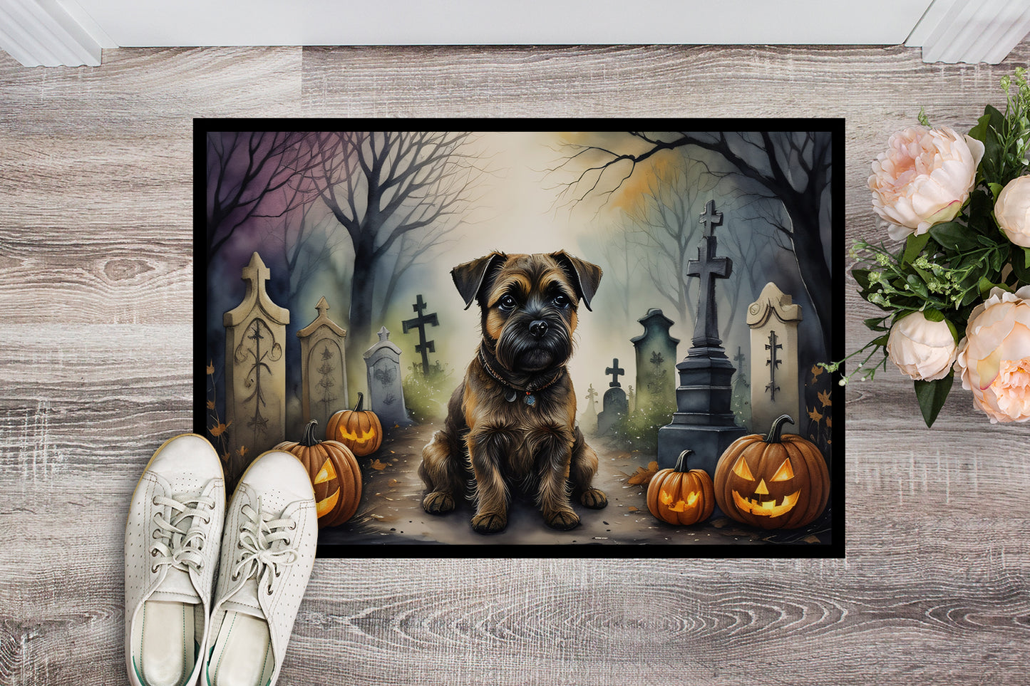 Border Terrier Spooky Halloween Doormat