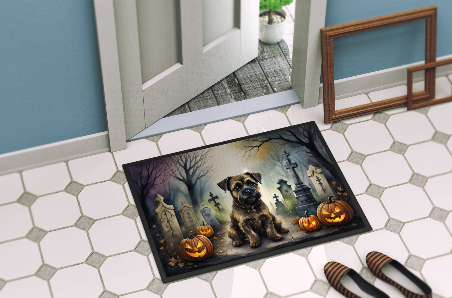 Border Terrier Spooky Halloween Doormat