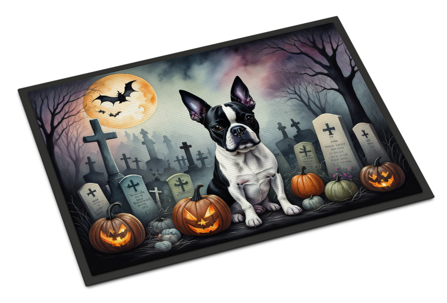 Buy this Boston Terrier Spooky Halloween Doormat