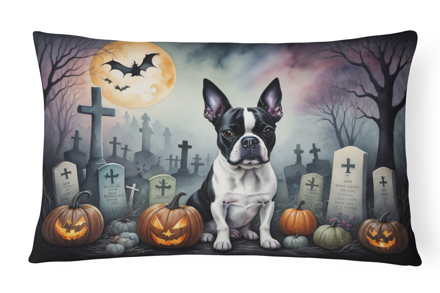 Buy this Boston Terrier Spooky Halloween Throw Pillow