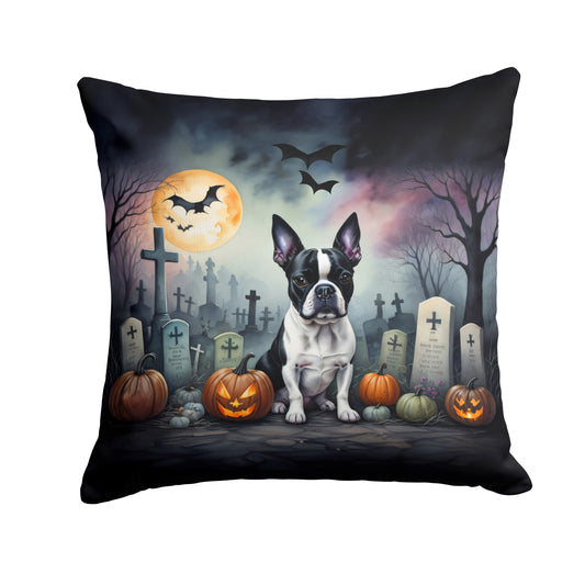 Buy this Boston Terrier Spooky Halloween Throw Pillow