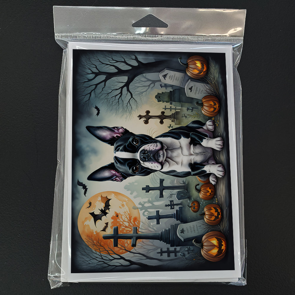 Boston Terrier Spooky Halloween Greeting Cards Pack of 8