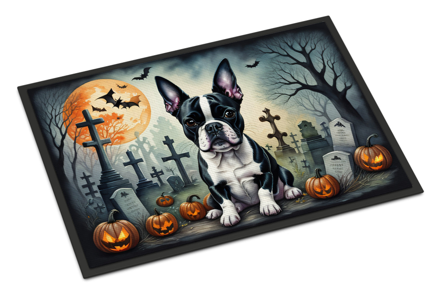 Buy this Boston Terrier Spooky Halloween Doormat