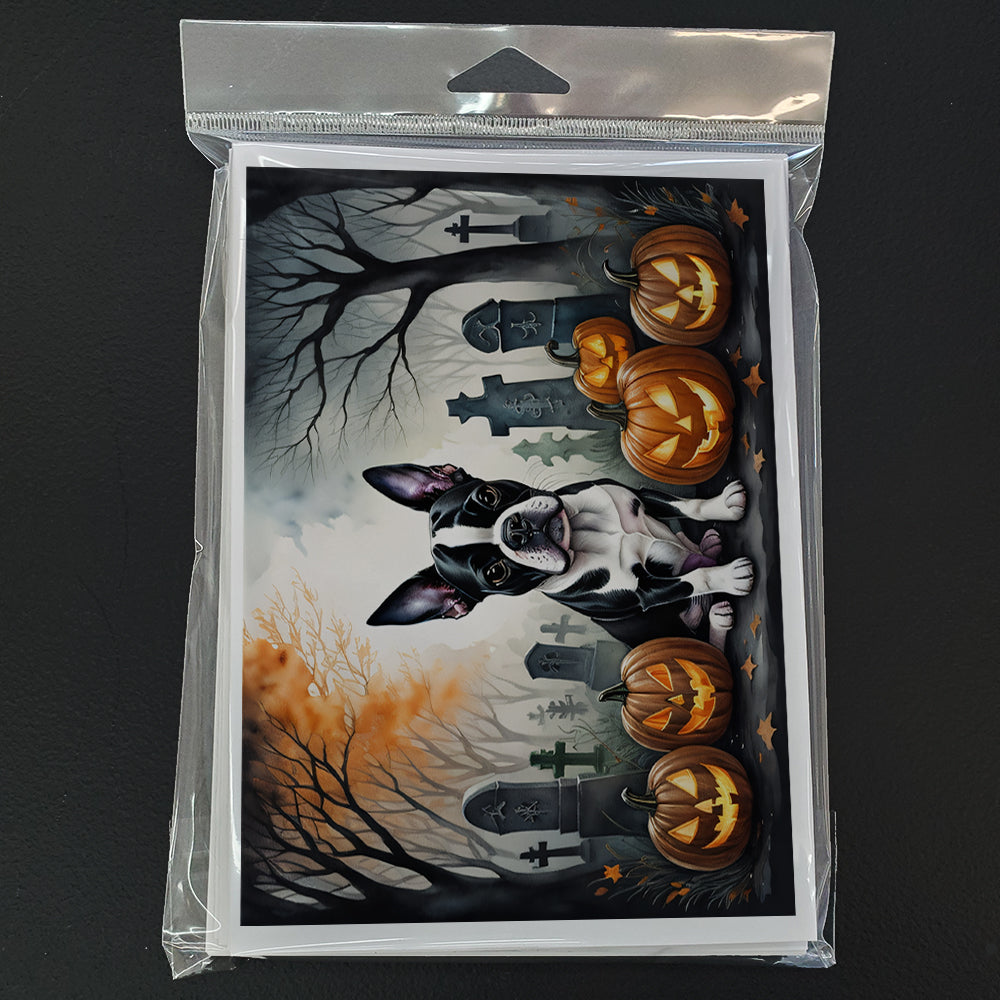Boston Terrier Spooky Halloween Greeting Cards Pack of 8