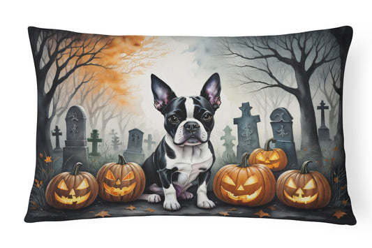 Buy this Boston Terrier Spooky Halloween Throw Pillow