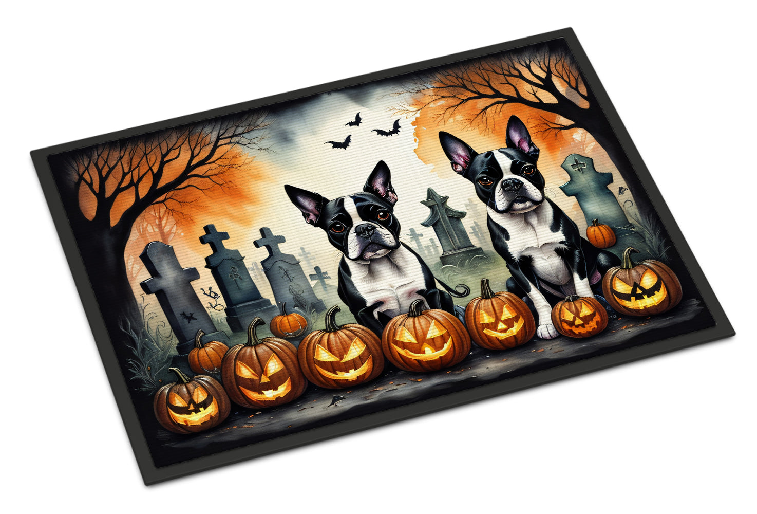 Buy this Boston Terrier Spooky Halloween Doormat