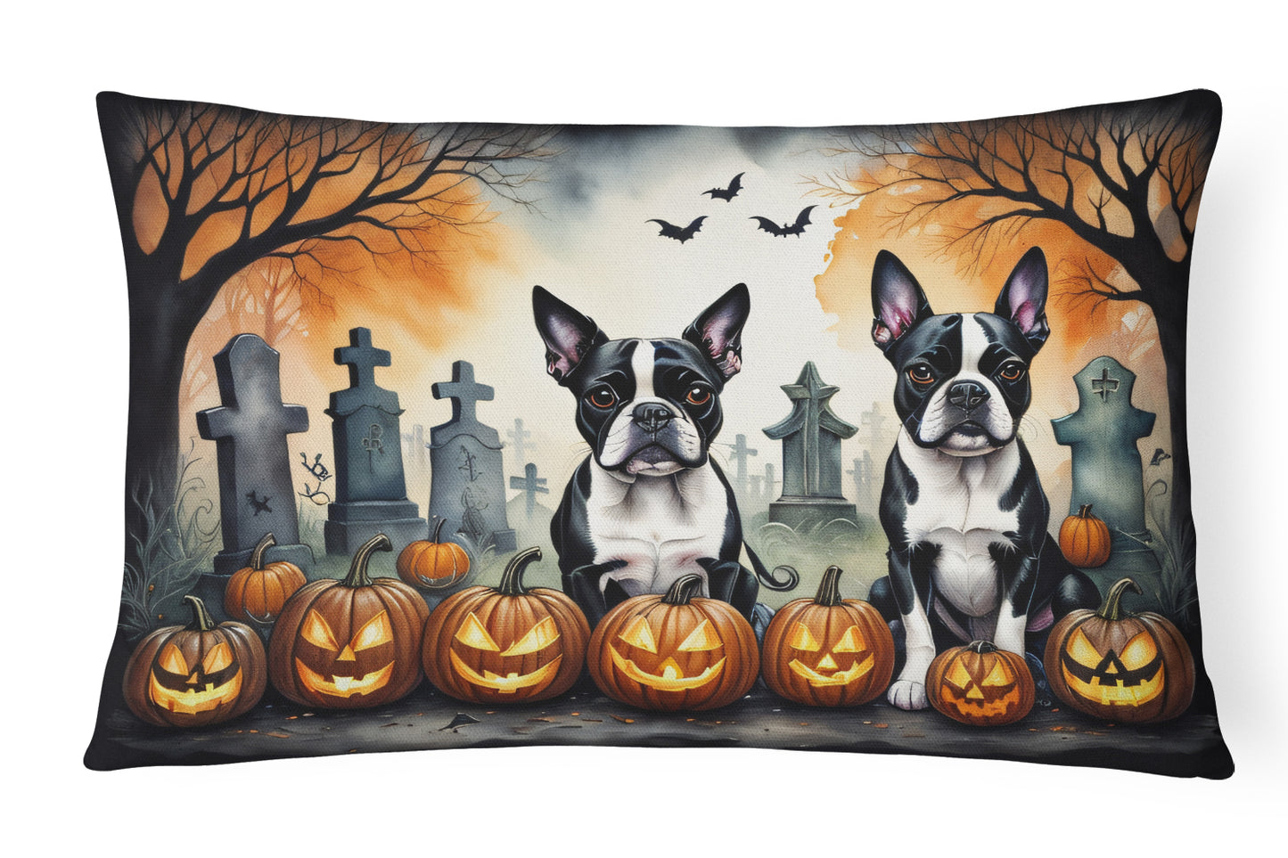 Buy this Boston Terrier Spooky Halloween Throw Pillow