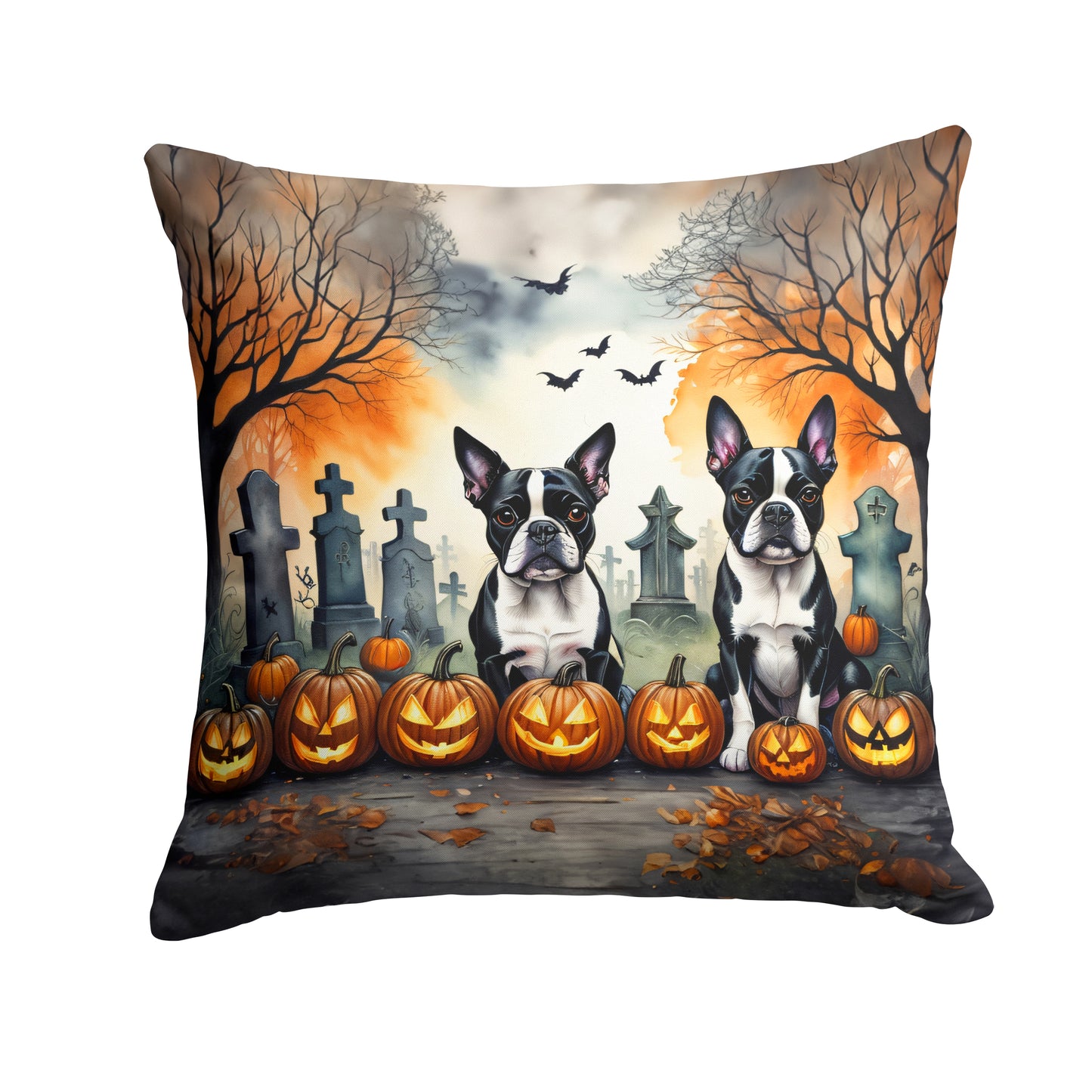 Buy this Boston Terrier Spooky Halloween Throw Pillow