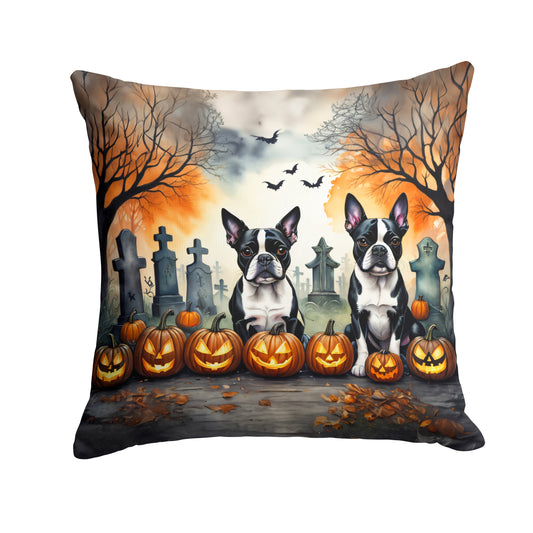 Buy this Boston Terrier Spooky Halloween Throw Pillow