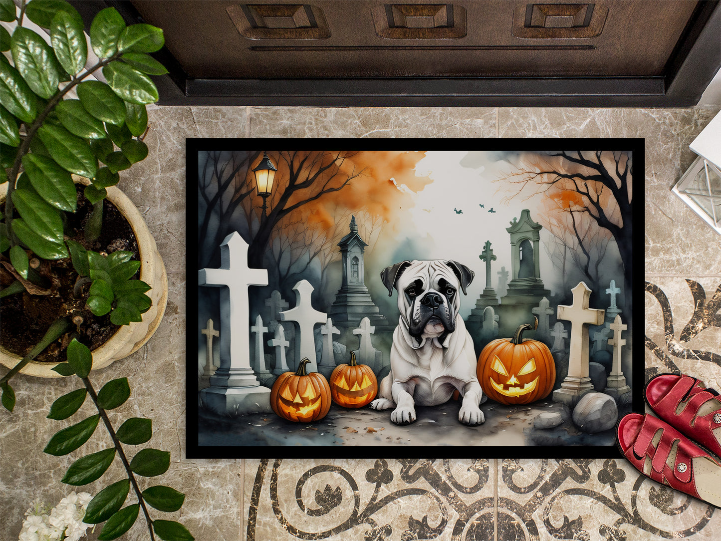 Boxer Spooky Halloween Doormat