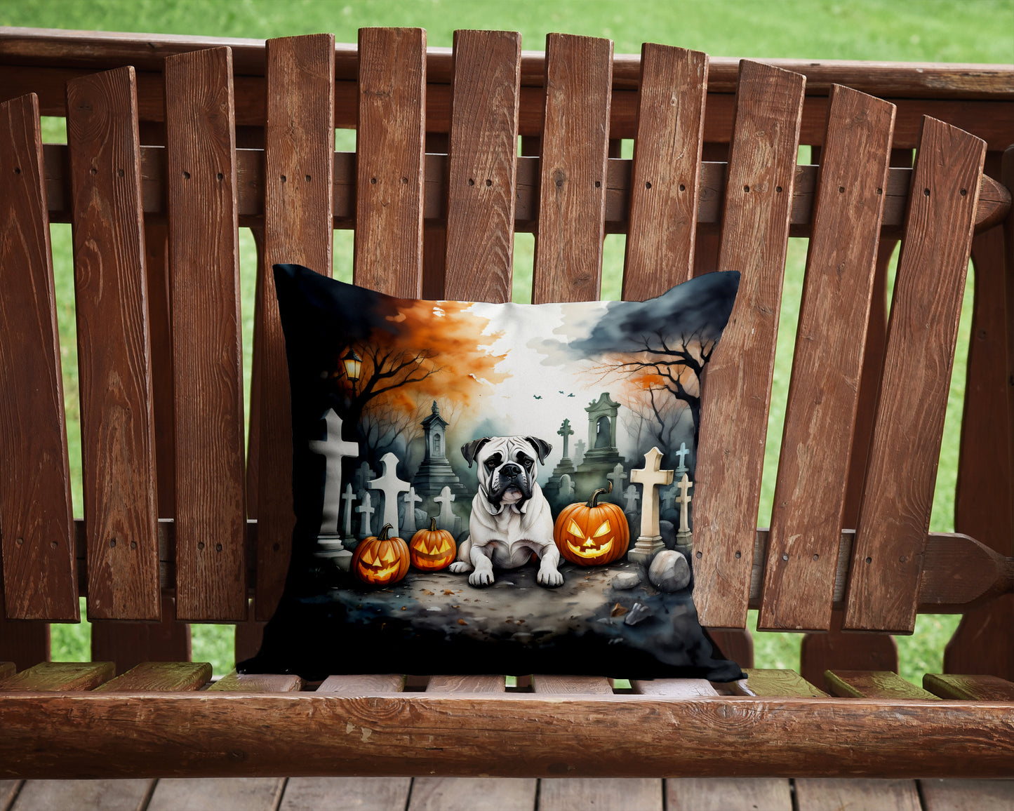 Boxer Spooky Halloween Throw Pillow