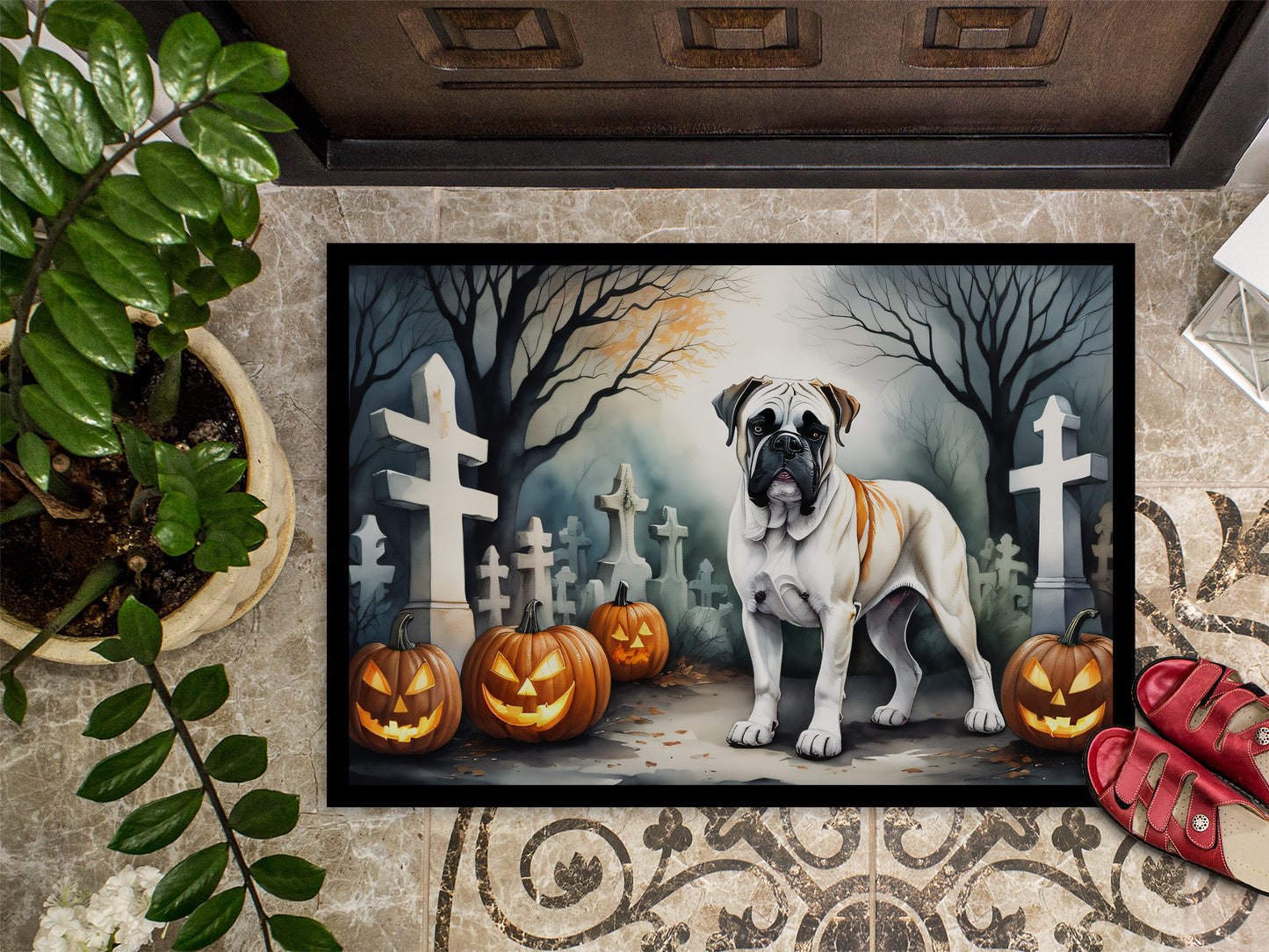 Boxer Spooky Halloween Doormat