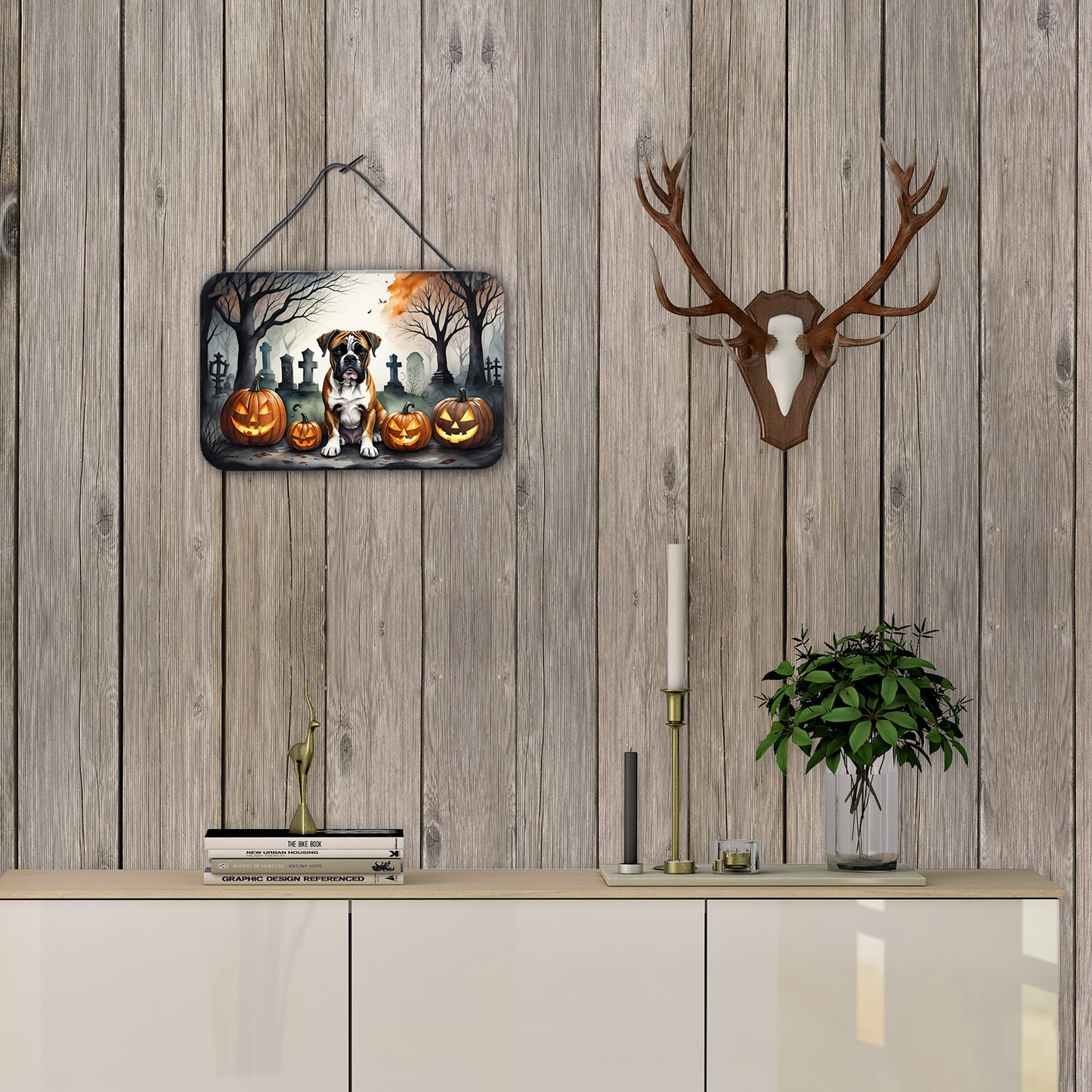 Boxer Spooky Halloween Wall or Door Hanging Prints