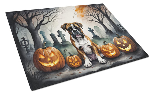 Buy this Boxer Spooky Halloween Glass Cutting Board