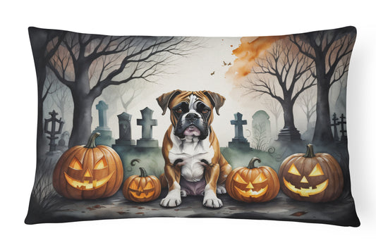 Buy this Boxer Spooky Halloween Throw Pillow