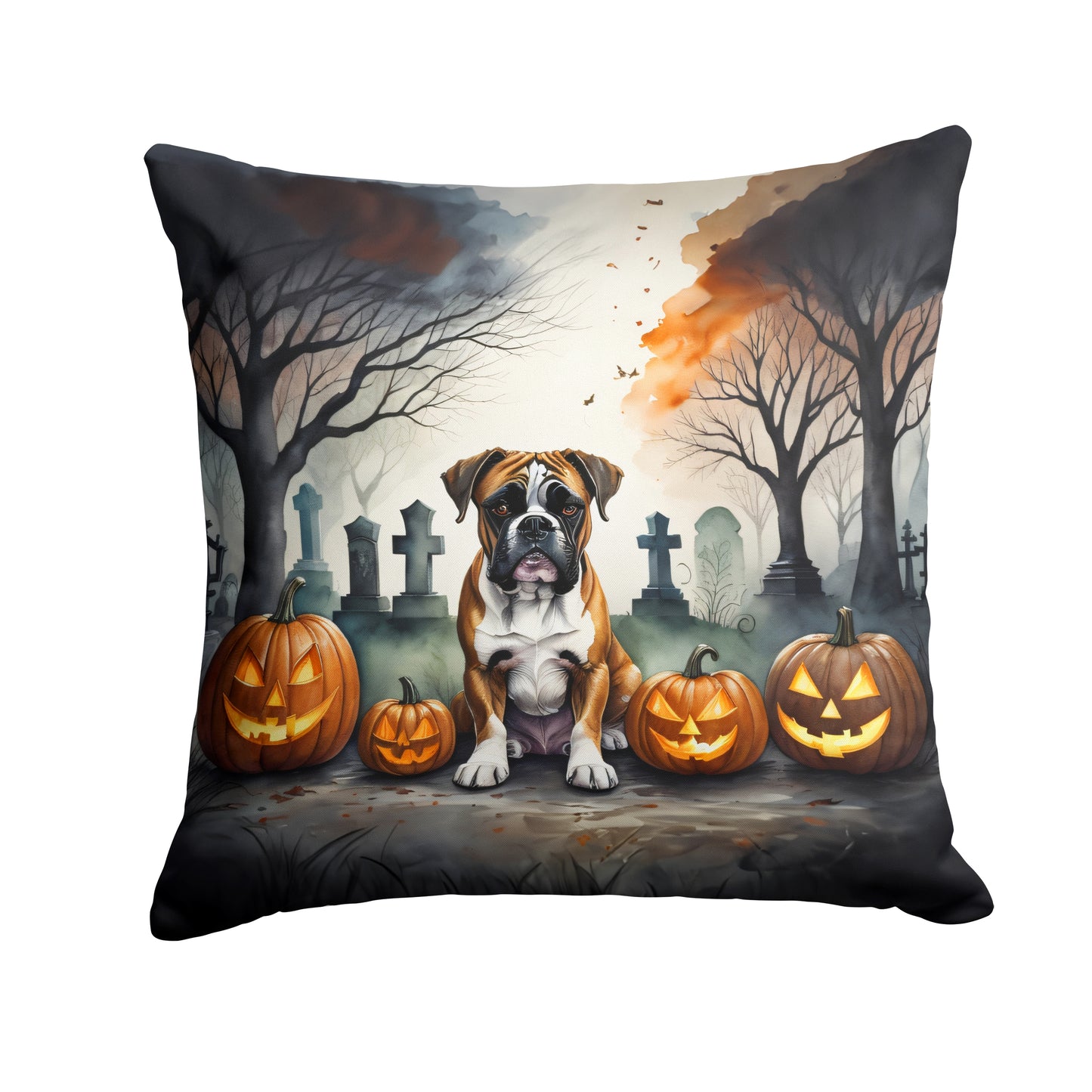 Buy this Boxer Spooky Halloween Throw Pillow