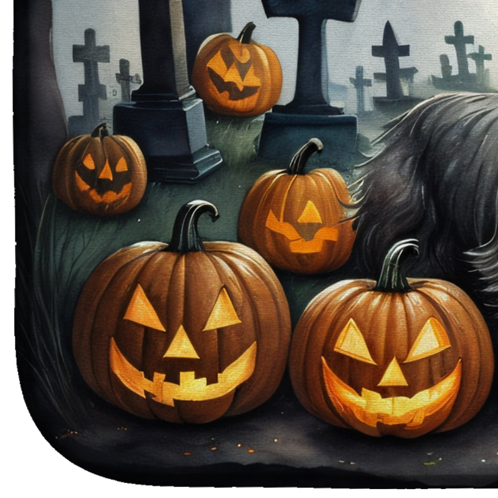 Cairn Terrier Spooky Halloween Dish Drying Mat