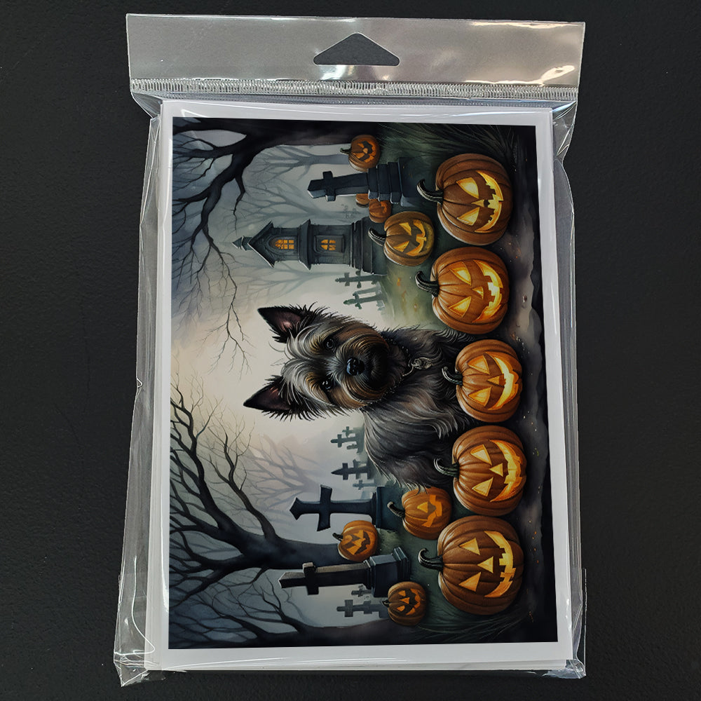 Cairn Terrier Spooky Halloween Greeting Cards Pack of 8