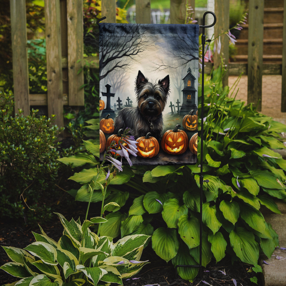 Cairn Terrier Spooky Halloween Garden Flag