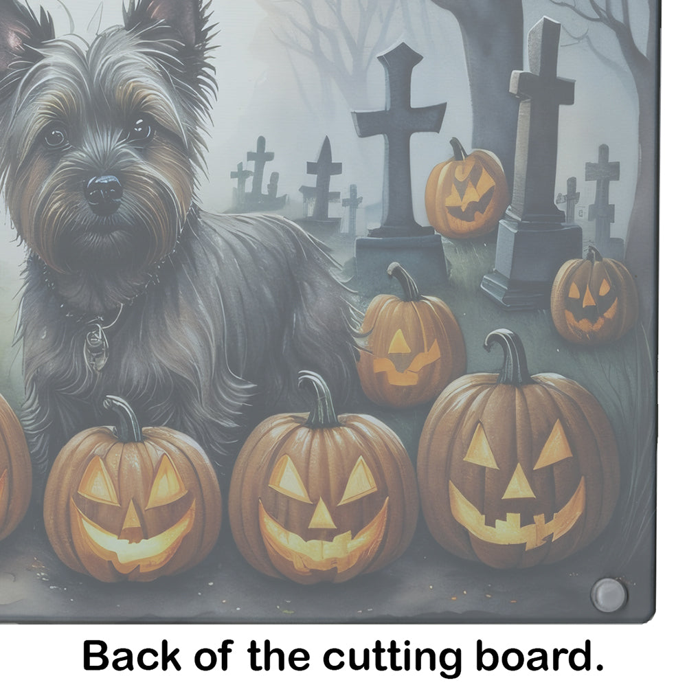 Cairn Terrier Spooky Halloween Glass Cutting Board