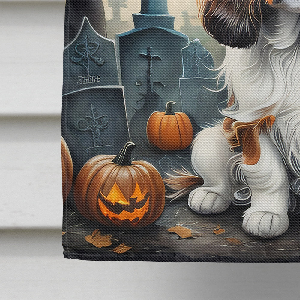 Cavalier Spaniel Spooky Halloween House Flag