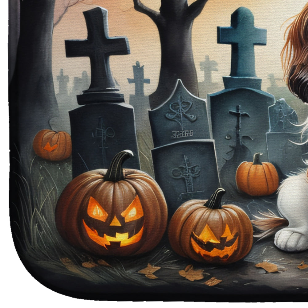 Cavalier Spaniel Spooky Halloween Dish Drying Mat