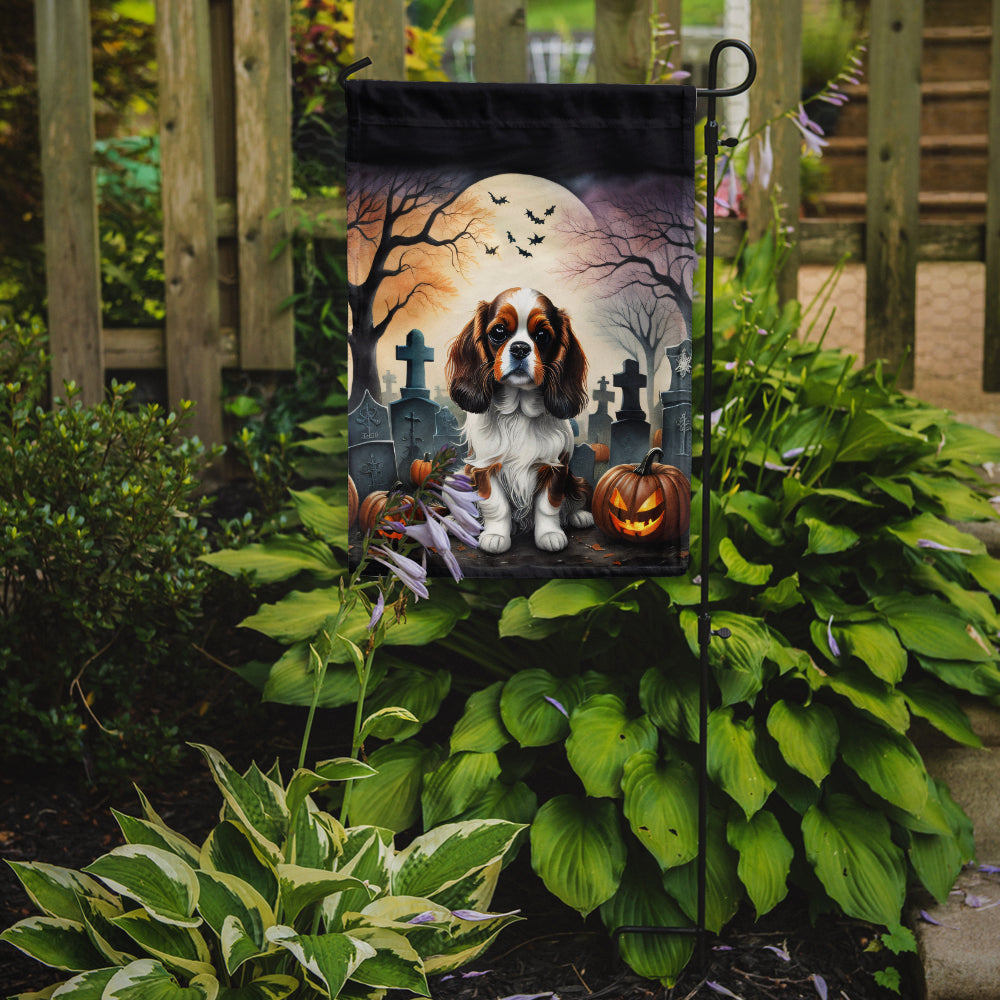 Cavalier Spaniel Spooky Halloween Garden Flag