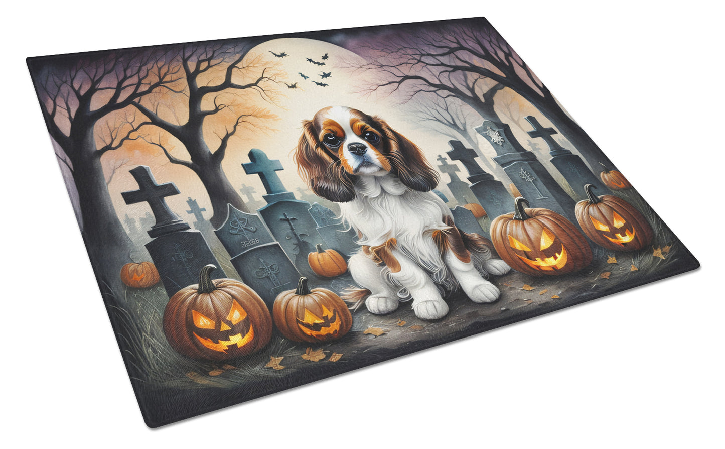 Buy this Cavalier Spaniel Spooky Halloween Glass Cutting Board