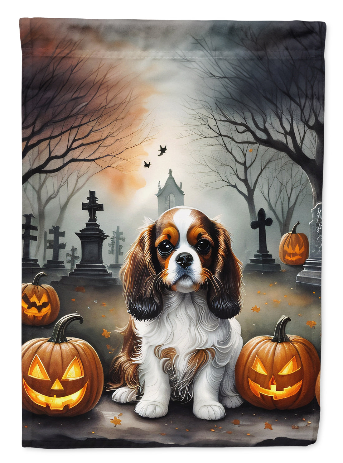 Buy this Cavalier Spaniel Spooky Halloween House Flag