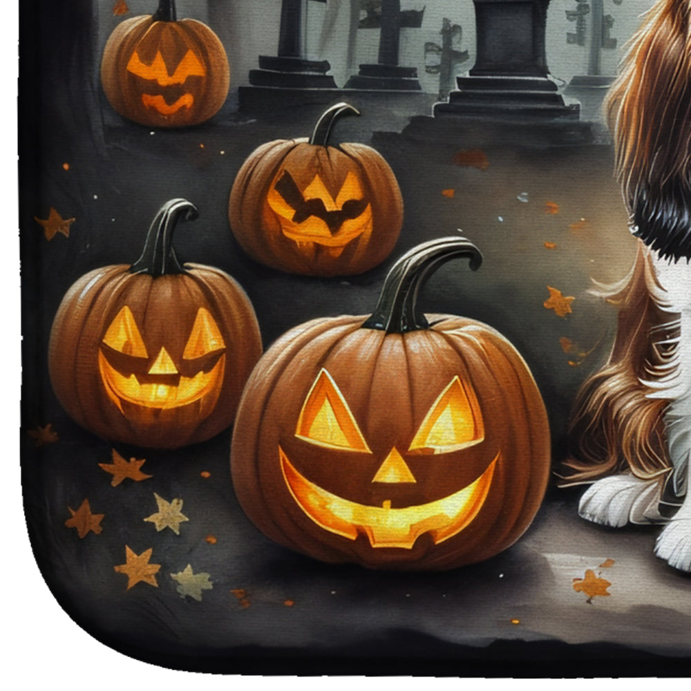 Cavalier Spaniel Spooky Halloween Dish Drying Mat