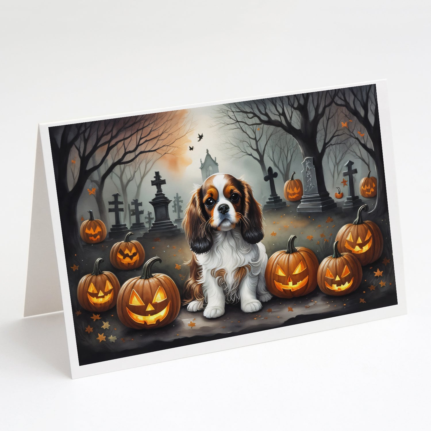 Buy this Cavalier Spaniel Spooky Halloween Greeting Cards Pack of 8