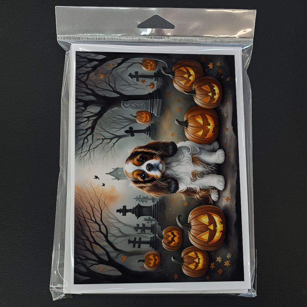 Cavalier Spaniel Spooky Halloween Greeting Cards Pack of 8