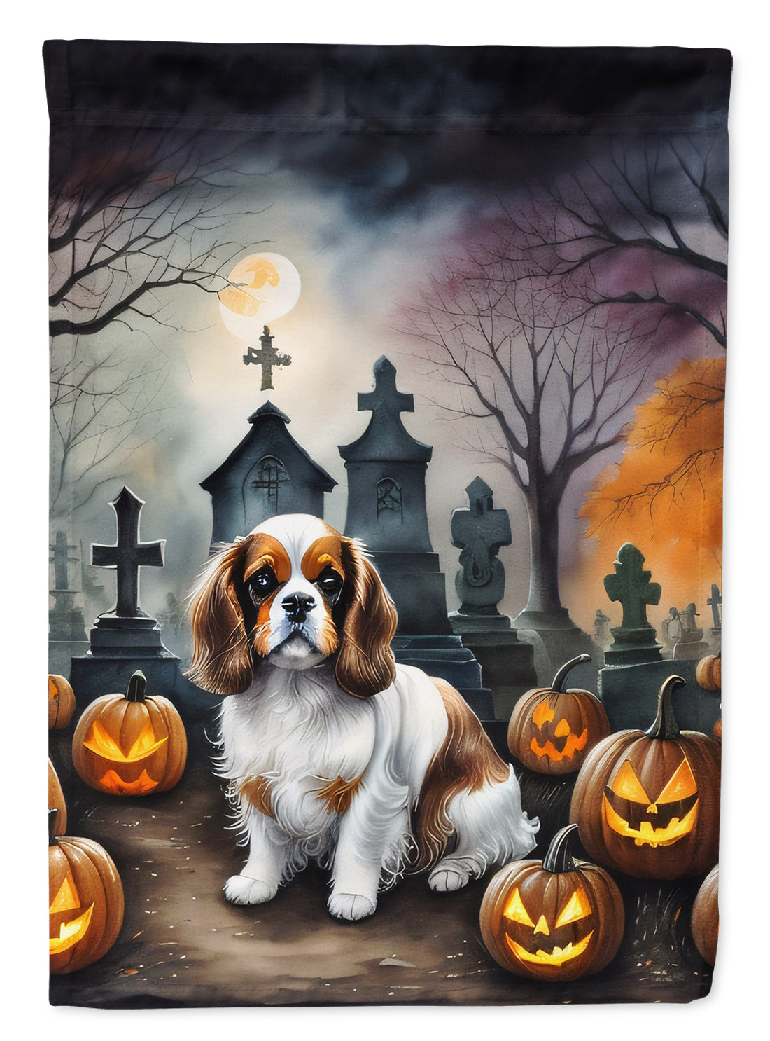 Buy this Cavalier Spaniel Spooky Halloween House Flag