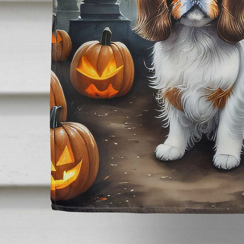 Cavalier Spaniel Spooky Halloween House Flag