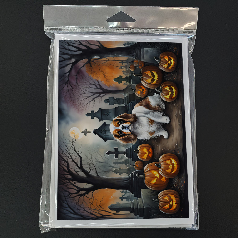 Cavalier Spaniel Spooky Halloween Greeting Cards Pack of 8