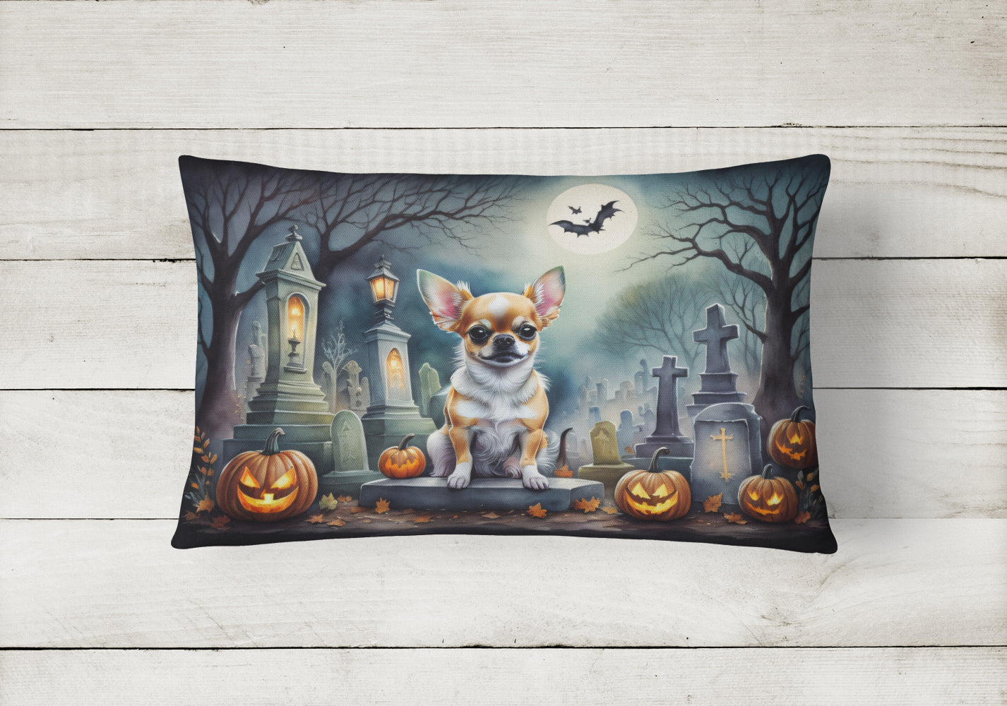 Chihuahua Spooky Halloween Throw Pillow