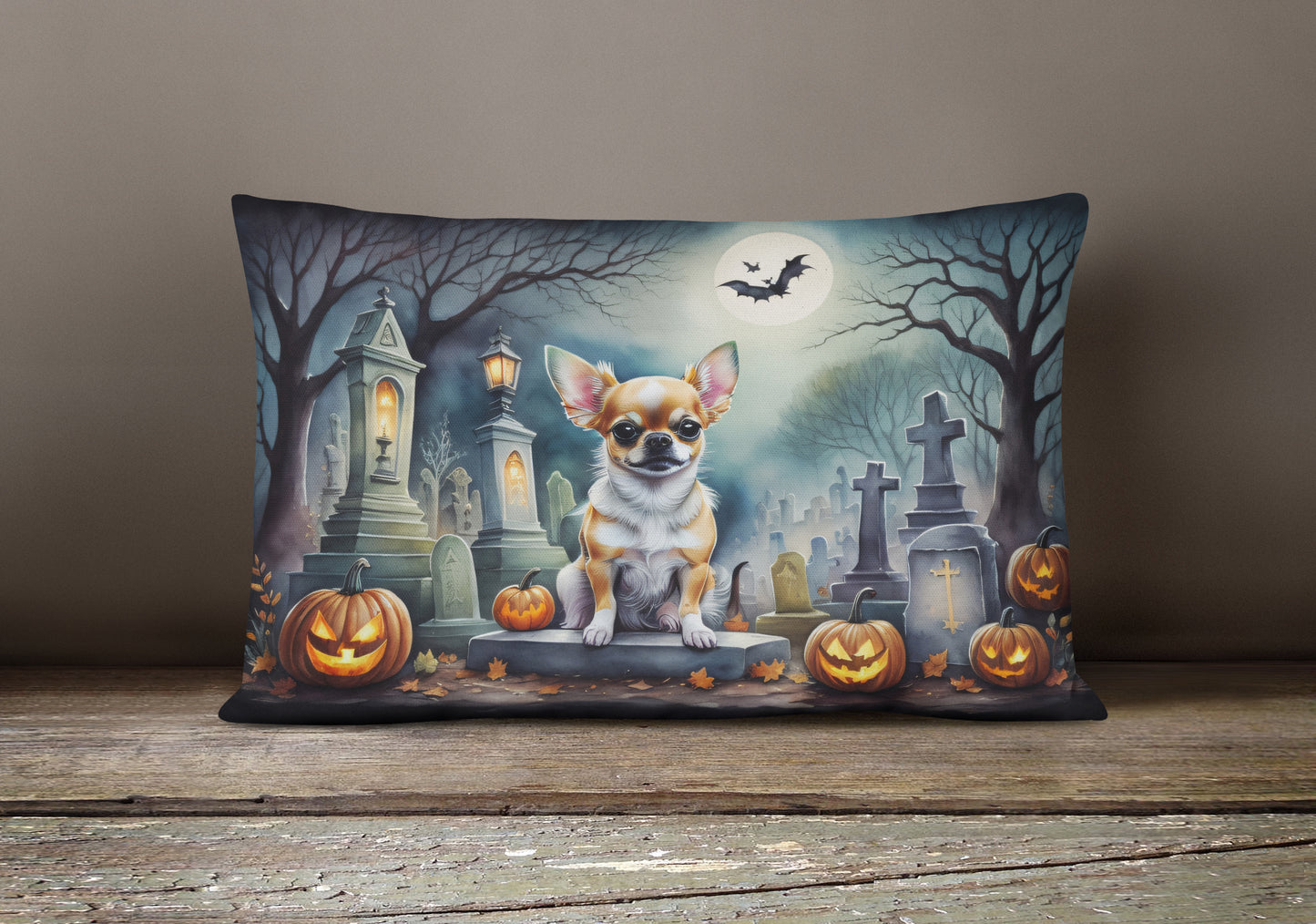 Chihuahua Spooky Halloween Throw Pillow