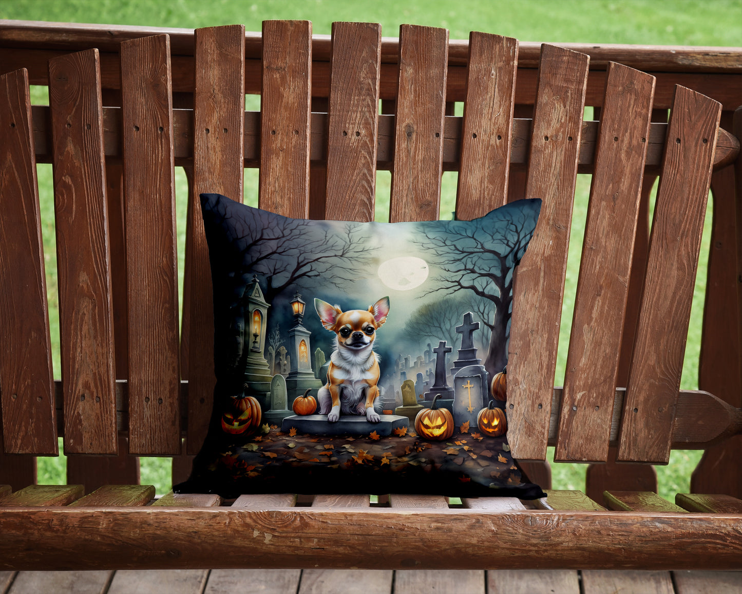 Chihuahua Spooky Halloween Throw Pillow