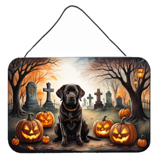 Buy this Chocolate Labrador Retriever Spooky Halloween Wall or Door Hanging Prints