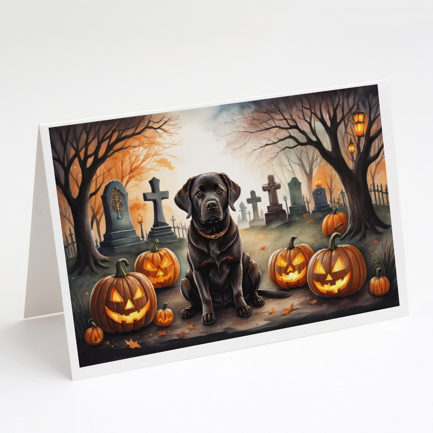 Buy this Chocolate Labrador Retriever Spooky Halloween Greeting Cards Pack of 8