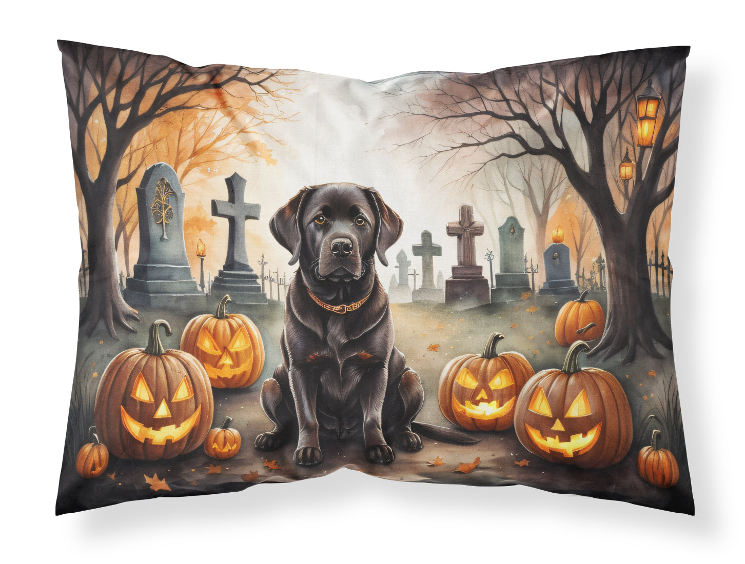 Buy this Chocolate Labrador Retriever Spooky Halloween Standard Pillowcase