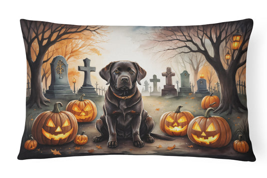 Buy this Chocolate Labrador Retriever Spooky Halloween Throw Pillow