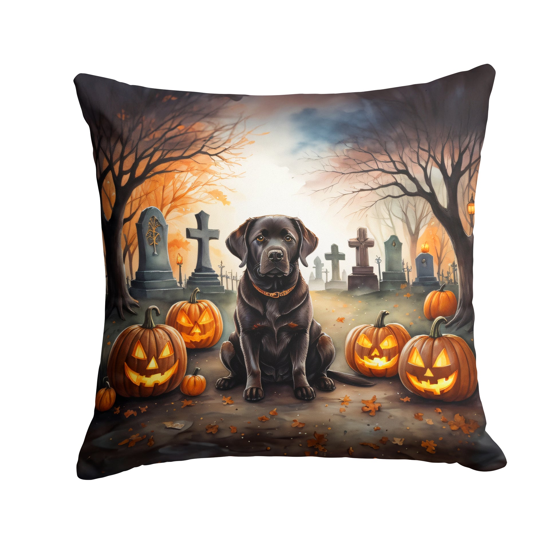 Buy this Chocolate Labrador Retriever Spooky Halloween Throw Pillow