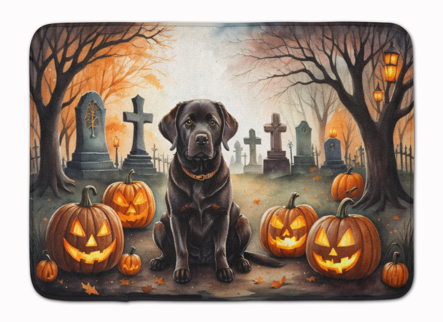 Buy this Chocolate Labrador Retriever Spooky Halloween Memory Foam Kitchen Mat