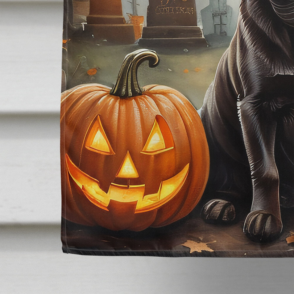 Chocolate Labrador Retriever Spooky Halloween House Flag